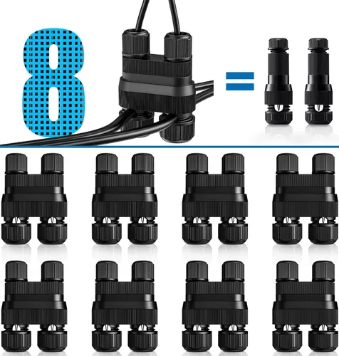 SUNVIE Fastlock2 - Conector de cable de bajo voltaje para iluminación de paisaje, impermeable, conector de bajo voltaje, conectores de cable de