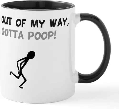Miniatura 53 de CafePress Time To Poop Mugs Taza de café de cerámica de 11 oz (11.0 fl oz)