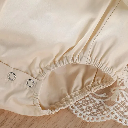 Miniatura 75 de Sasaerucure Traje de verano para bebé niña, sin mangas, mameluco de encaje tutú, mameluco de una pieza con volantes