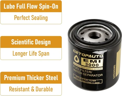 Miniatura 4 de GETOPAUTO 11-6182 11-9059 11-9342 Kit de mantenimiento del filtro de aire de combustible de aceite compatible con Thermo King Tripac APU o Evolution
