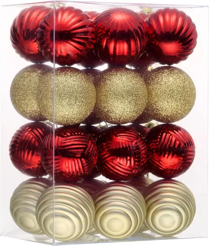 Miniatura 17 de Valery Madelyn 1.6" Adornos Pequeños de Navidad para Árbol, Juego de 24 Adornos Colgantes de Bola Negros Inastillables a Granel para Decoración