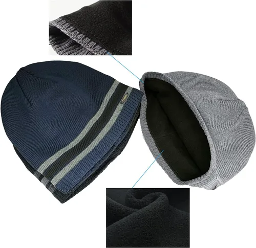 Miniatura 6 de Gorros de forro polar para hombre, resistentes al viento, elásticos, para invierno, para exteriores, esquí, correr