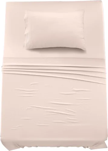 LUX Décor - Juego de sábanas Twin de microfibra ultrasuave de 3 piezas con sábana encimera, sábana bajera de 16 pulgadas de profundidad y funda de