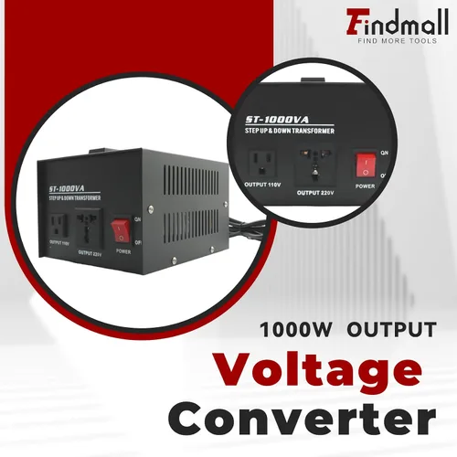 Miniatura 3 de findmall Convertidor de voltaje 1000W transformador de paso arriba/abajo 110V a 220V/220V a 110V Convertidor Transformador