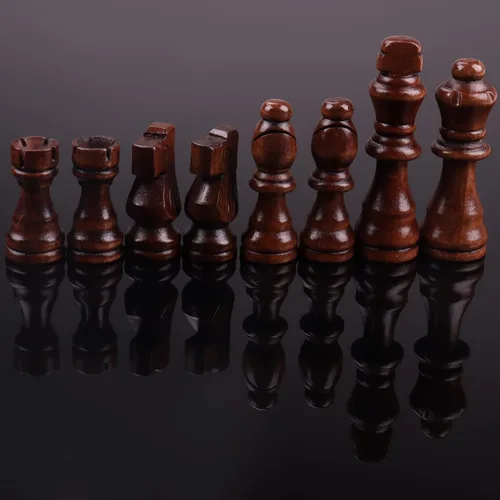 Miniatura 3 de ziphia Piezas de ajedrez de madera solamente, 32 piezas estándar de ajedrez de madera de Staunton Tournamen - 3.05 pulgadas King / bolsa