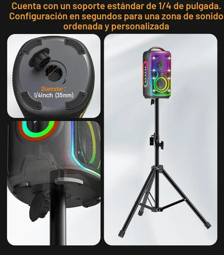 Miniatura 9 de Altavoz Bluetooth portátil, pico de 240 W, potente sonido fuerte, altavoz inalámbrico para fiestas con graves profundos, tiempo de reproducción