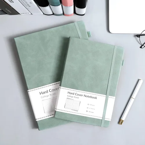 Miniatura 3 de CAGIE Cuaderno rayado, 320 páginas, cuaderno de rayas universitarias, diario grueso de papel de 3.53 oz/yd², diario B5 de tapa dura de cuero