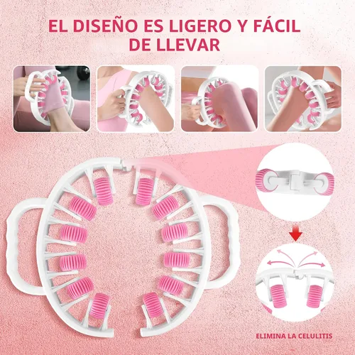 Miniatura 6 de Docemel Rodillo masajeador de drenaje linfático – Herramienta de fascia para piernas, muslos y pantorrillas – Escultura corporal de tejido profundo