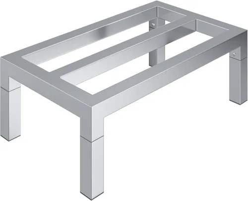 24 pulgadas de largo x 14 pulgadas de ancho | Altura: 8 pulgadas fuera del piso de aluminio | Almacenamiento en restaurantes, cocinas y garajes y