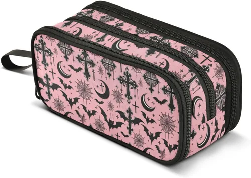 Miniatura 19 de MNSRUU Estuche grande para lápices, estuche estético con diseño de rana linda, organizador de marcadores, caja de lápices para niñas, niños