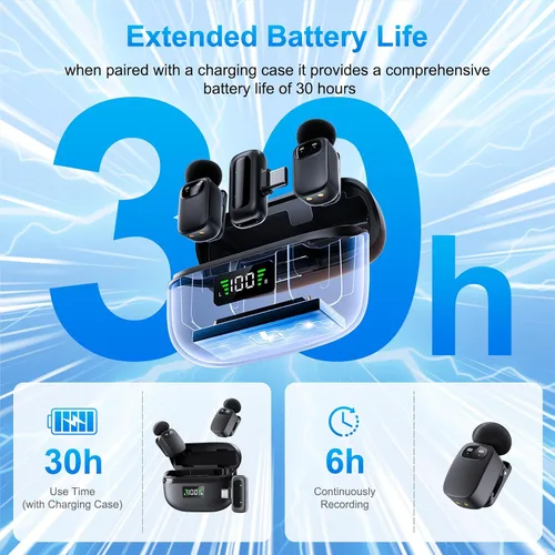 Miniatura 8 de Mini micrófono de solapa USB-C, micrófono Lavalier ligero de 0.18 oz con cancelación de ruido para iPhone 17/16/15 y Android, configuración de audio