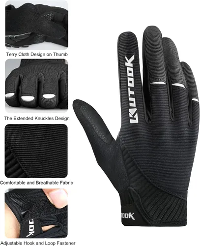 Miniatura 2 de KUTOOK Cycling Gloves Full Finger Breathable Touch Screen Anti-Slip Pad MTB Bike Gloves for Men Women
