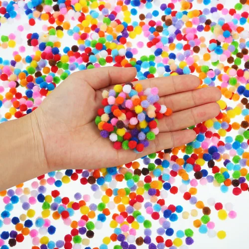 Miniatura 2 de Shappy 2000 mini pompones de 0.236 pulgadas para hacer manualidades, bolas pequeñas de Navidad, suministros de pasatiempos y decoración de Multi