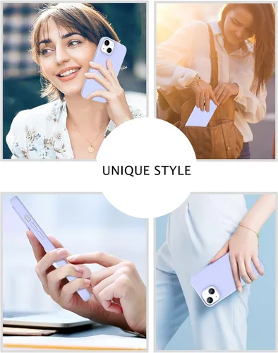 Miniatura 6 de Telaso Funda compatible con iPhone 14, silicona líquida de gel suave de goma, funda delgada y fina con forro de microfibra, funda protectora