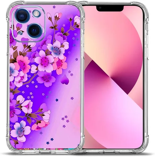 Miniatura 15 de Funda para iPhone 13 Pro Max, protección contra caídas de flores de mariposa azul, rosa, a prueba de golpes, carcasa protectora de cuerpo completo