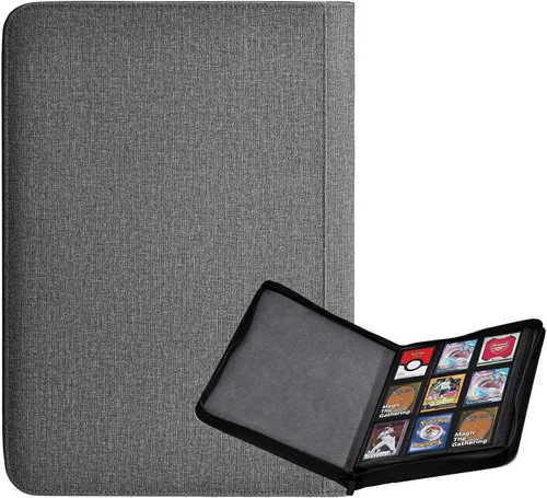 Miniatura 7 de HerriaT Carpeta de tarjetas intercambiables, carpeta de colección de tarjetas de poliuretano de 9 bolsillos para 360 tarjetas, libro de tarjetas