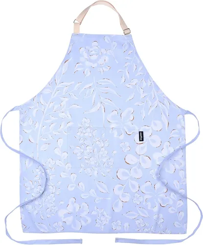 Delantales de cocina ajustables de alta calidad para mujer con bolsillos, delantal de cocina impermeable de polialgodón | Bonito diseño floral,