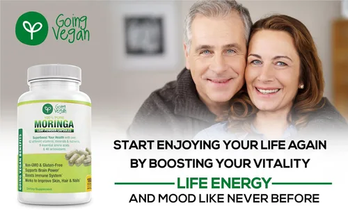 Miniatura 7 de Cápsulas de Moringa, 180 píldoras veganas de hoja de oleifera pura en polvo, 1200 mg por porción, suplemento sin OMG y sin gluten, suministro de 3