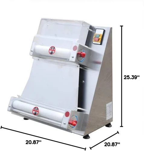 Miniatura 9 de Hoja de rodillo de masa de pizza, máximo 16 pulgadas, rodillo de masa comercial automático, 110 V, 370 W, rodillo eléctrico de masa de pizza