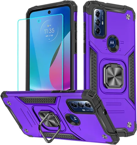 Miniatura 8 de Funda para Moto G Play 2023, Motorola G Play 2023 con protector de pantalla HD, soporte giratorio de grado militar de 360° (resistente), fundas