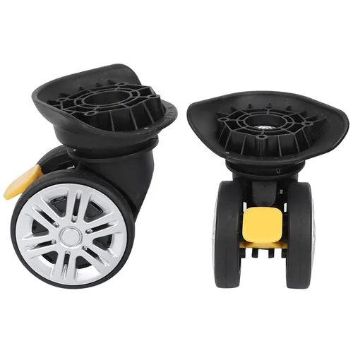 Miniatura 6 de 1 par universal mute equipaje maleta ruedas reemplazo con freno para maletas piezas