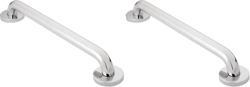 Miniatura 2 de Moen Seguridad de Baño Barra de Agarre de Baño de Acero Inoxidable con Textura Martillada y Agarre de 12 Pulgadas con Tornillos Ocultos, Manijas