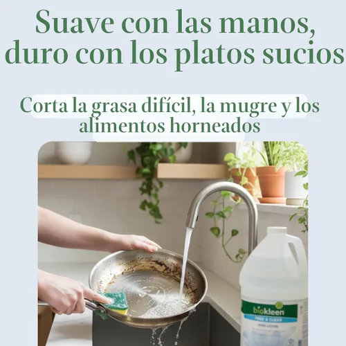 Miniatura 6 de Biokleen Free & Clear Jabón para Trastes - Líquido para Platos, Limpiador para Lavar Platos, Ecológico, No Tóxico, a Base de Plantas, Sin Fragancia