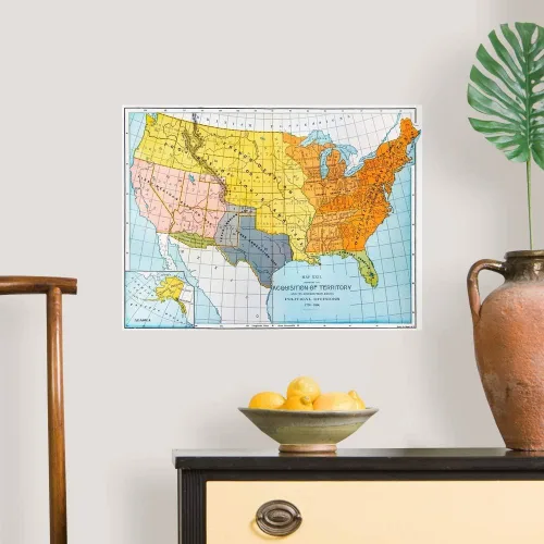 Miniatura 3 de GREATBIGCANVAS Un mapa que muestra la impresión territorial sin marco de Estados Unidos