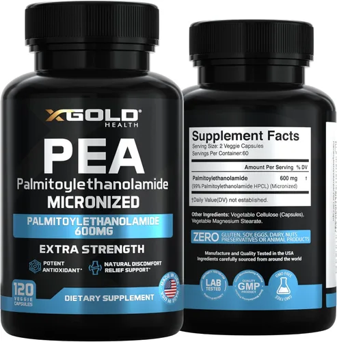 Miniatura 7 de Suplemento de Palmitoiletanolamida PEA 600 mg PEA Micronizada 99% Altamente Purificada y Biodisponible Fabricado en Estados Unidos Suplemento
