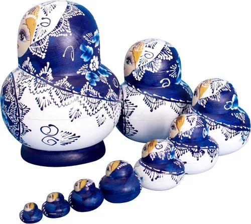 Miniatura 2 de Muñecas rusas de anidación para niños, muñeca Matryoshka 10 piezas hechas a mano