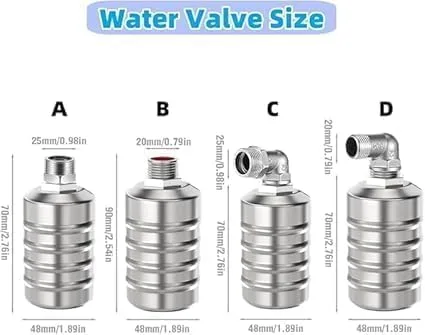 Miniatura 5 de Mini Float Ball Valve Controller,304 Stainless Steel Completely Automatic Water Level Control Floating Valve, Auto Shut Off Ball Mini ((A) 3/4