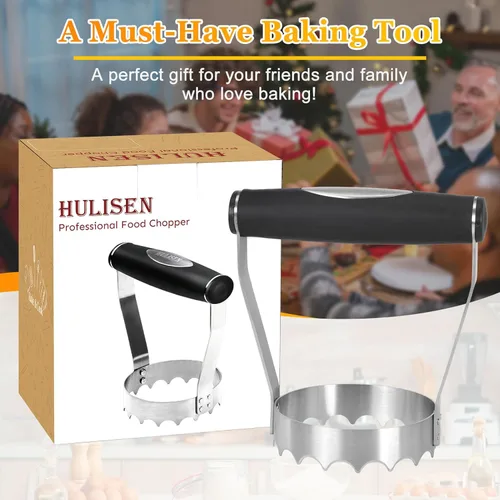Miniatura 7 de HULISEN Picador de Alimentos Dentado para Cubiertos, Picador Manual de Mano de Acero Inoxidable de 3 Pulgadas con Mango de Agarre y Borde de Diente