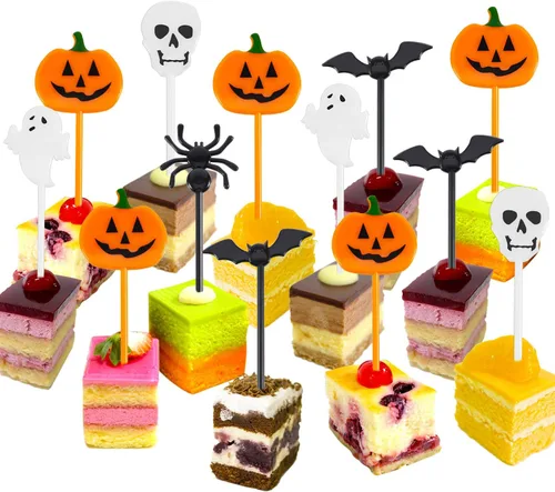 Tatuo - Púas de plástico para Halloween, decoración de fantasmas para fiestas de cumpleaños o fiestas temáticas (50)
