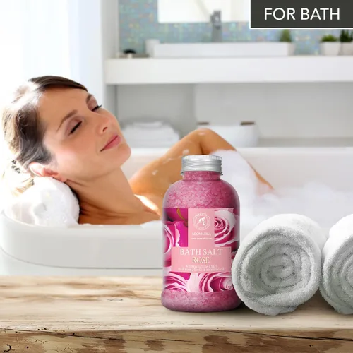 Miniatura 5 de Sales de baño de rosas de 21.16 onzas, aceite de palisandro natural y extracto de rosa, lo mejor para relajarse, buen sueño, belleza, baño, cuidado