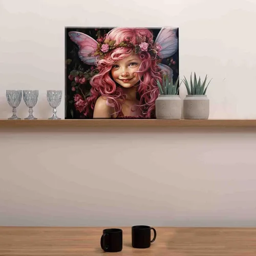 Miniatura 3 de Angel Girl - Pintura por números para adultos, corona de rosas rosadas, pintura al óleo digital, pintura acrílica, kit de pintura linda para niñas