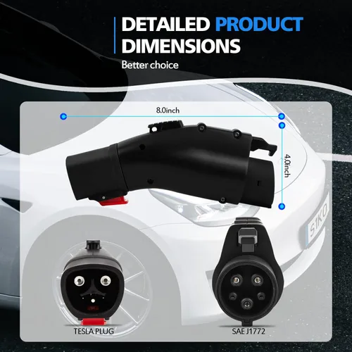 Miniatura 6 de EVs - Adaptador de cargador Tesla a J1772, máximo 48 amperios y 250 V, compatible con conectores Tesla de alta potencia, cargadores de destino
