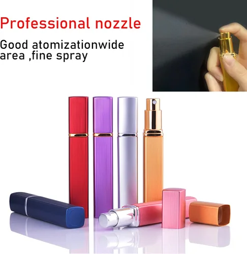 Miniatura 6 de Botella atomizadora de perfume de 0.4 fl oz, recargable, mini botella de spray portátil, estuche de bomba de aroma, con herramienta dispensadora