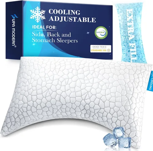 Almohadas para dormir de lado para adultos, almohada cervical para dormir de lado, almohada refrescante con diseño ergonómico, almohadas ajustables