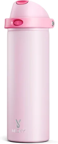 Miniatura 45 de Botella de agua aislada de 40 onzas con popote, botella de agua de metal de acero inoxidable con tapa 2 en 1, a prueba de fugas, fría durante 24