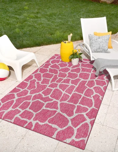 Miniatura 21 de Unique Loom Outdoor Safari Collection - Alfombra de área - Jirafa (2' x 6' 1" camino, azul/gris)