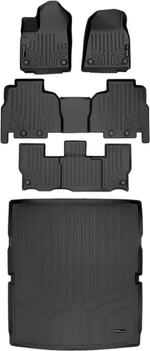 Miniatura 17 de SMARTLINER Juego de alfombrillas de 3 filas de ajuste personalizado para todo tipo de clima, compatible con Jeep Wagoneer 2022-2025