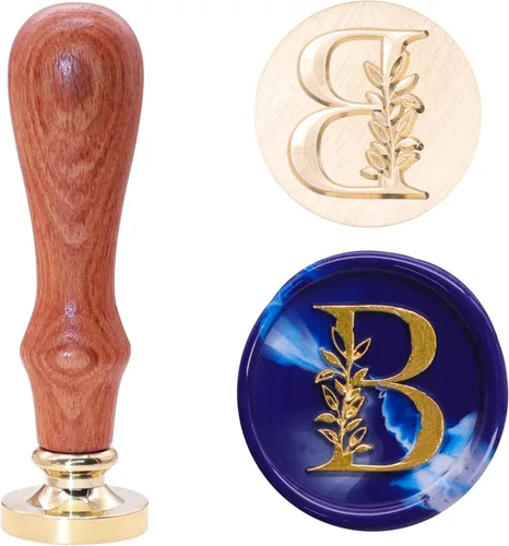 Miniatura 33 de SWANGSA Kit de Sello de Cera con Inicial del Alfabeto H, Sello de Sellado de Letras con Hojas Botánicas Elegantes Vintage con Perlas de Cera