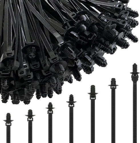Miniatura 11 de Paquete de 80 bridas de nailon para montaje a presión, 8.3 x 0.18 pulgadas, nailon resistente, autobloqueo, resistente a los rayos UV, surtido