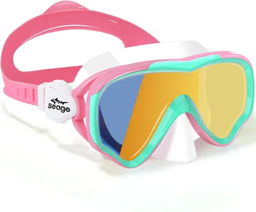 Miniatura 10 de Seago Gafas de natación para niños, máscara de buceo para jóvenes (5-15), antivaho 180° visión clara