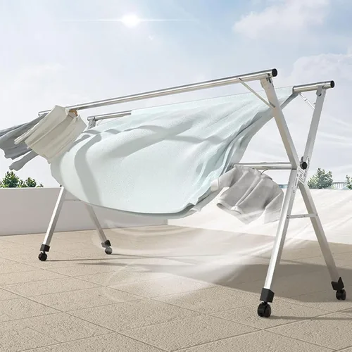 Miniatura 6 de Outdoor Retractable Clothes Drying Rack Stainless Steel Adjustable Laundry Rack Space Saving and Foldable Garment Rack for Indoor and Outdoor Use