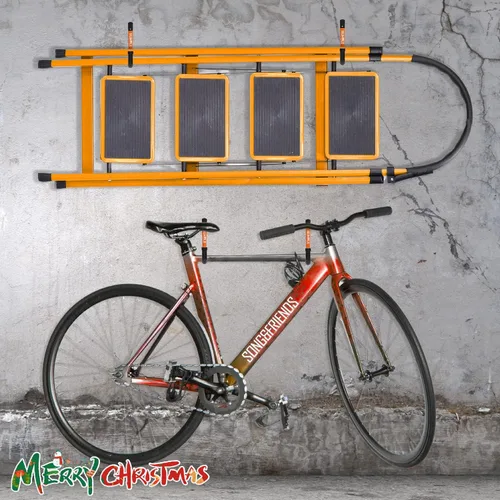 Miniatura 6 de HUHOLE Paquete de 4 ganchos de almacenamiento de garaje resistentes, ganchos de montaje en pared extra grandes de 13.6 pulgadas para kayak