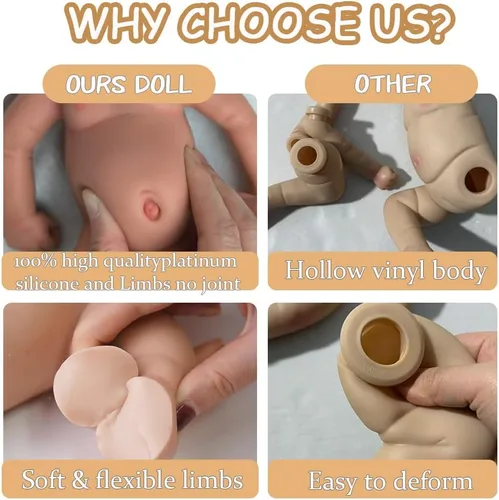 Miniatura 3 de Muñecas de bebé Reborn que se ven reales - 12 pulgadas Cuerpo completo de silicona Niña bebé durmiendo hecha a mano Cara realista Detalles