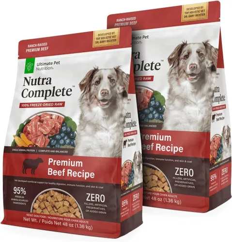 Miniatura 18 de ULTIMATE PET NUTRITION Nutra Complete - Alimento para perros 100% liofilizado crudo formulado por veterinarios con antioxidantes, prebióticos