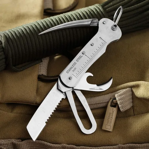 Miniatura 4 de Cuchillo de Supervivencia para Marinero Tamaño Bolsillo EDC Multiherramienta Swiss Army Skipper Herramienta de Emergencia para Rigging