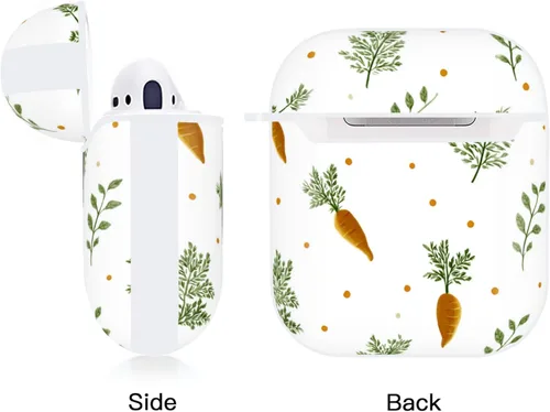 Miniatura 3 de Funda de zanahorias naranjas para Airpod 2/1 con llavero de protección completa de plástico accesorios para la piel para mujeres y hombres